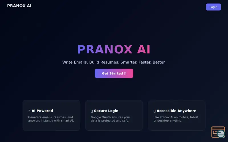 Screenshot of Pranox AI
