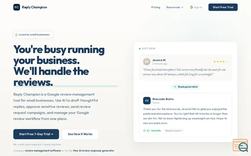 Screenshot of Reply Champion