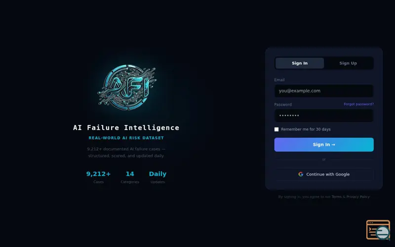 Screenshot of AI Failure Intelligence