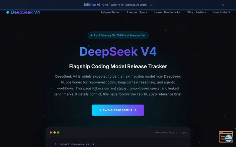 Screenshot of DeepSeek V4