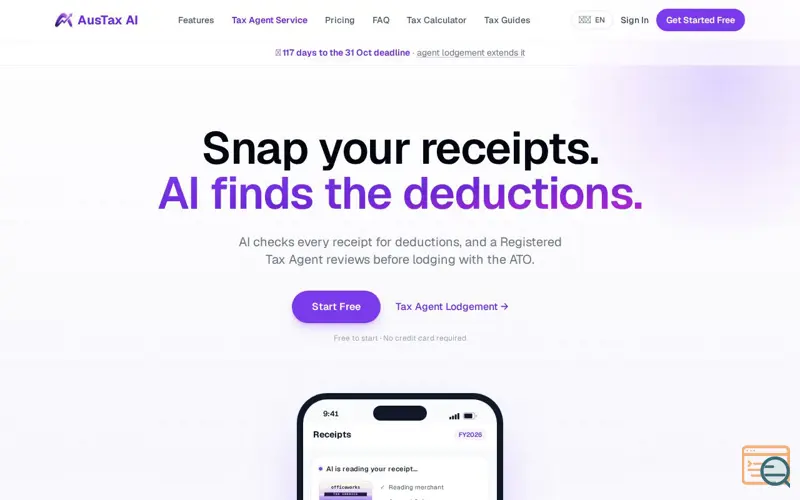 Screenshot of AuaTax AI