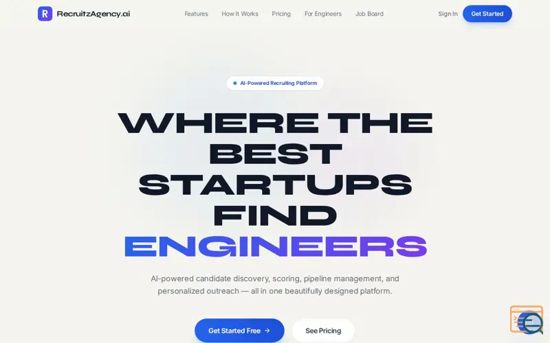Screenshot of RecruitzAgency.ai