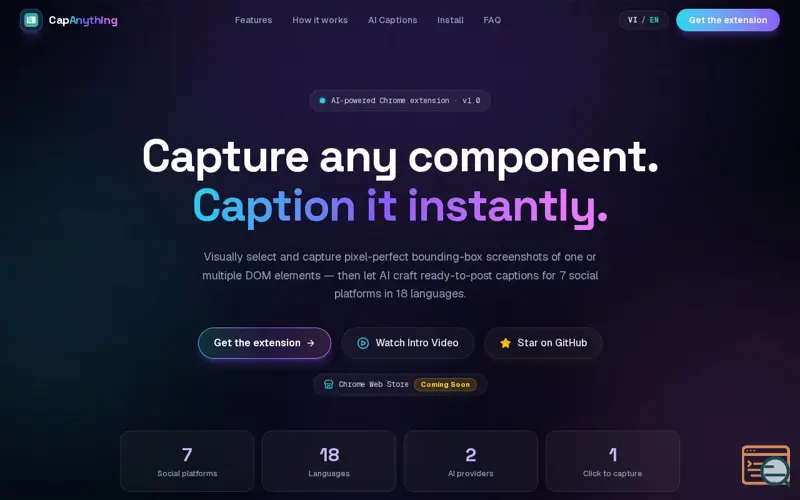 Screenshot of CapAnything