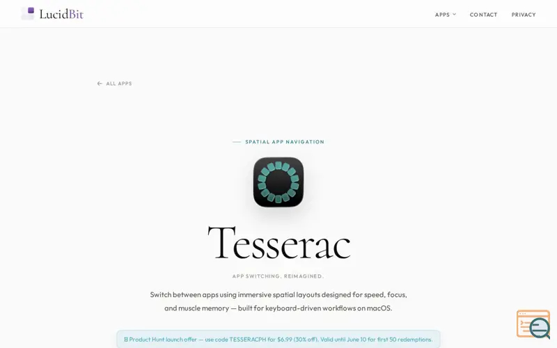 Screenshot of Tesserac