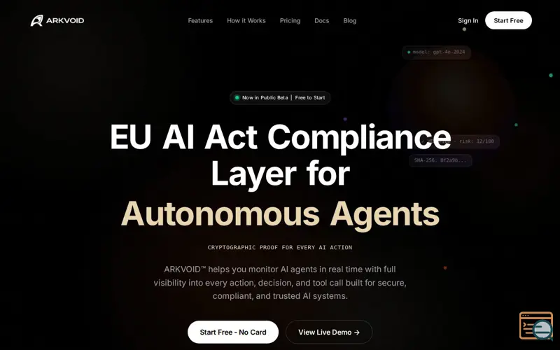 Screenshot of ARKVOID