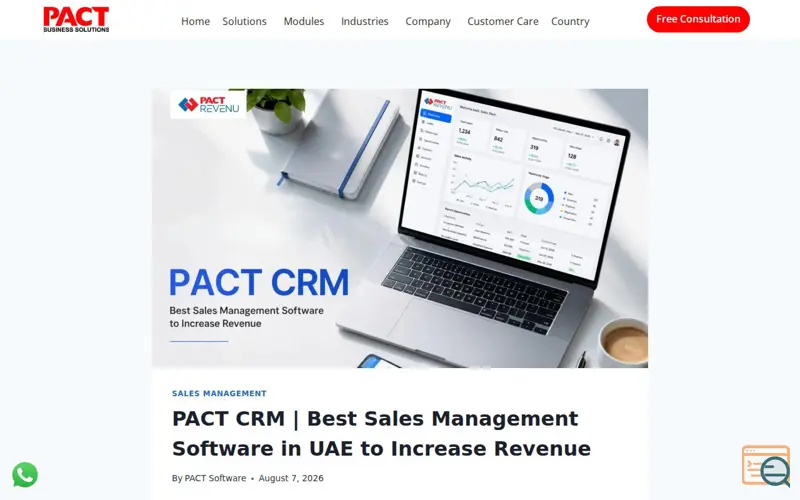 Screenshot of PACT Software CRM