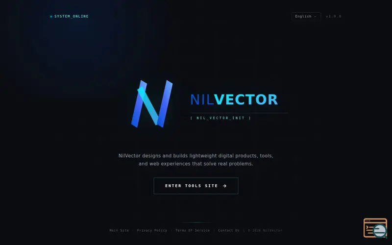 Screenshot of NilVector Online Tools