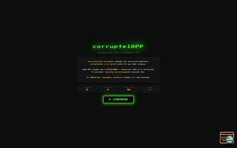Screenshot of corruptelAPP