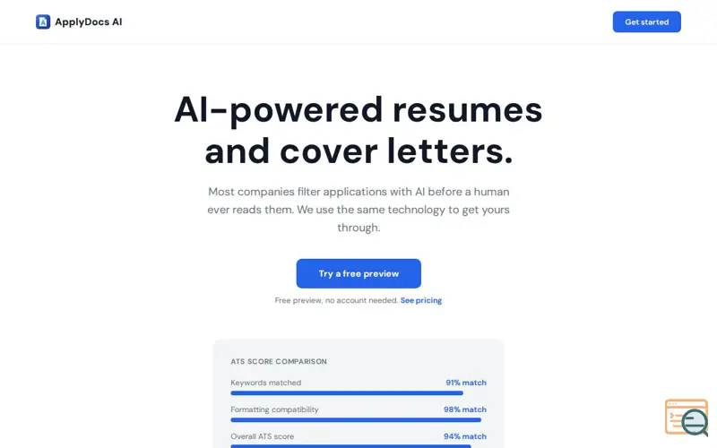 Screenshot of ApplyDocs AI