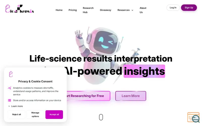 Screenshot of BioSkepsis