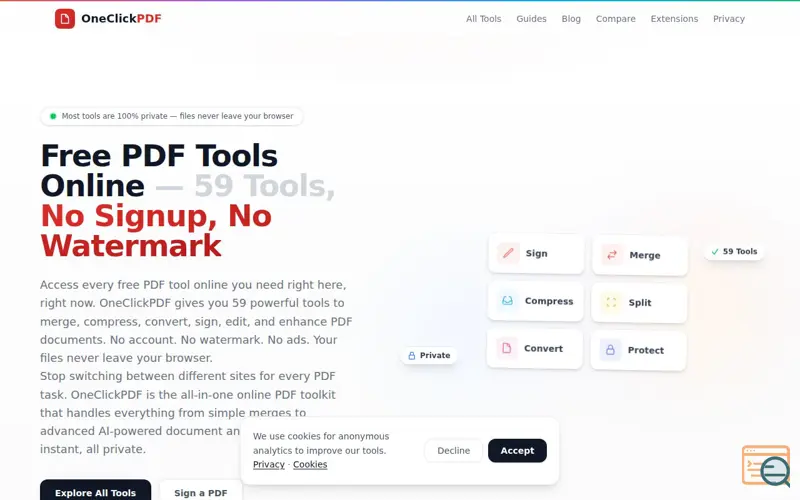 Screenshot of OneClickPDF