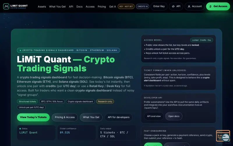 Screenshot of LiMiT Quant