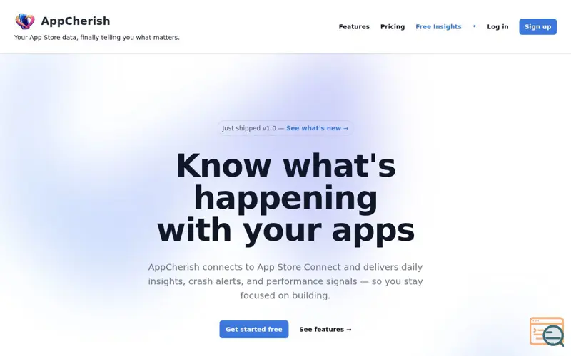 Screenshot of AppCherish