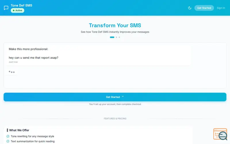 Screenshot of Tone Def SMS