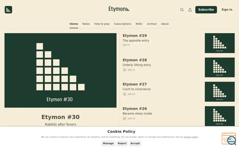 Screenshot of Etymon
