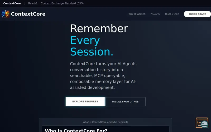 Screenshot of ContextCore