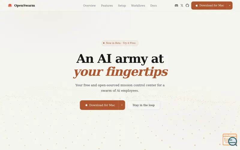 Screenshot of OpenSwarm