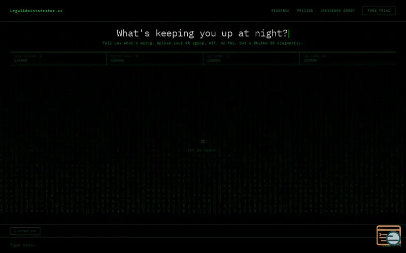 Screenshot of LegalAdministrator.ai