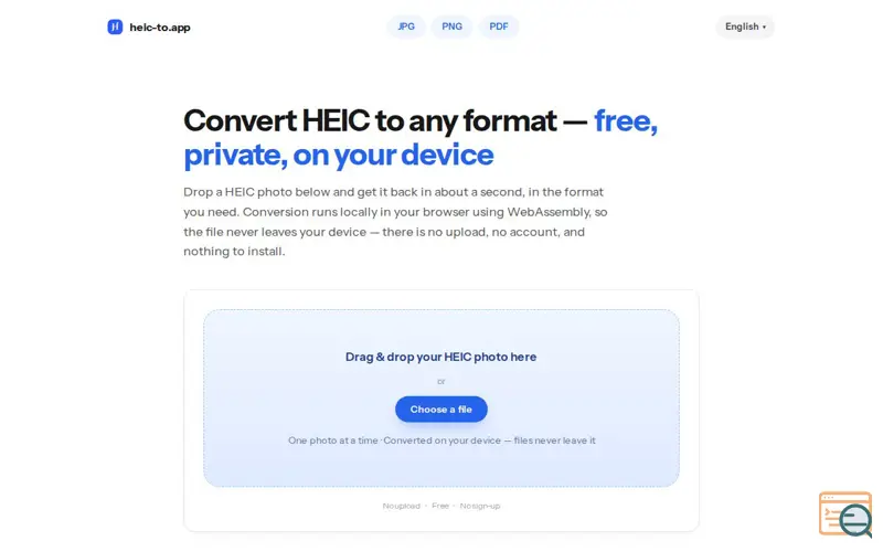 Screenshot of HEIC Converter — Convert HEIC to JPG, PNG or PDF Free Online