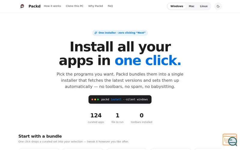 Screenshot of Packd