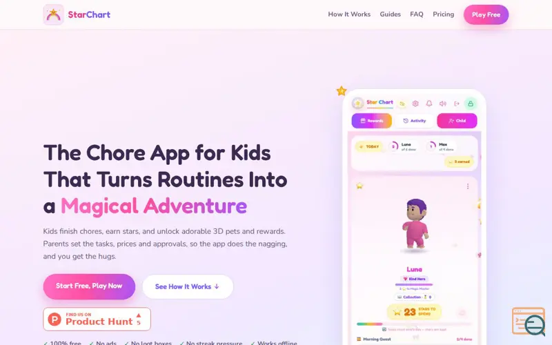 Screenshot of Star Chart Kids