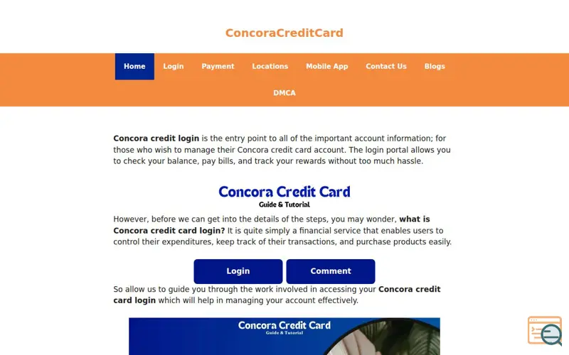 Screenshot of ConcoraCreditCard