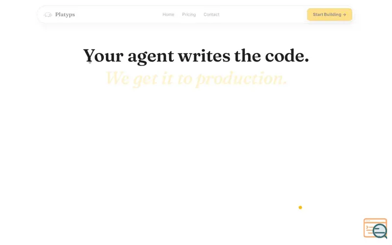 Screenshot of Platyps · From Prompt to Live Production