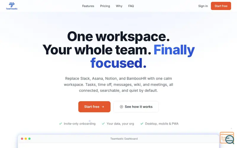 Screenshot of Teamtastic