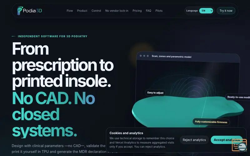 Screenshot of Podia3D