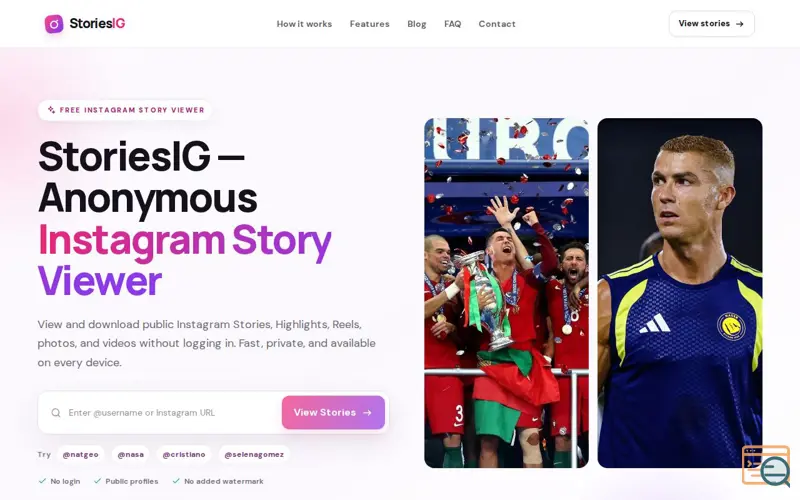Screenshot of StoriesIG