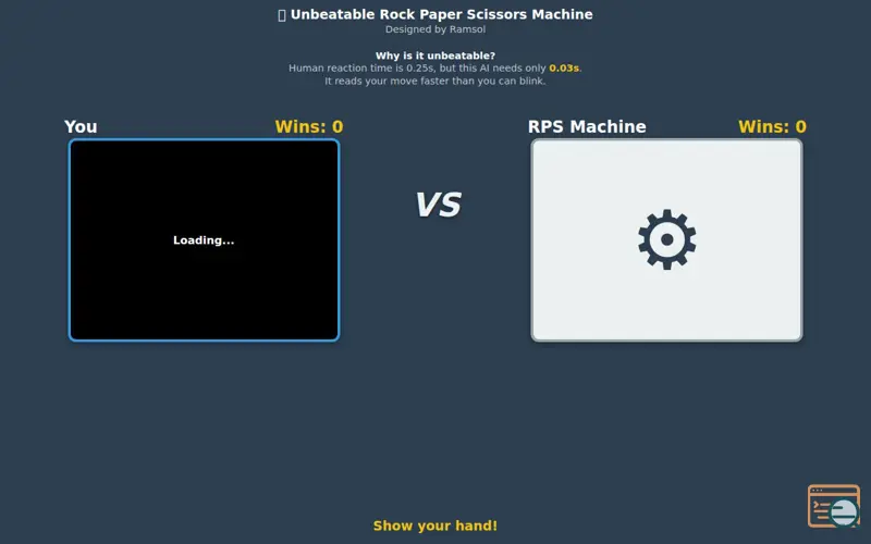 Screenshot of Unbeatable RPS Machine