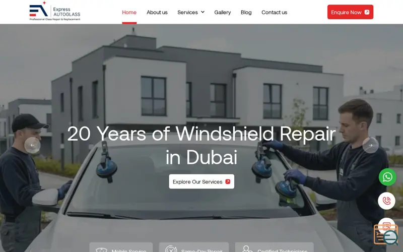 Screenshot of Express Autoglass