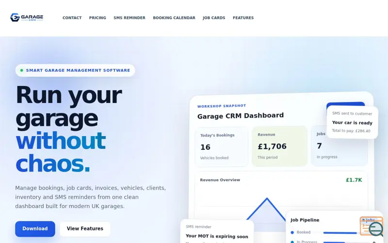 Screenshot of crmgarage.co.uk