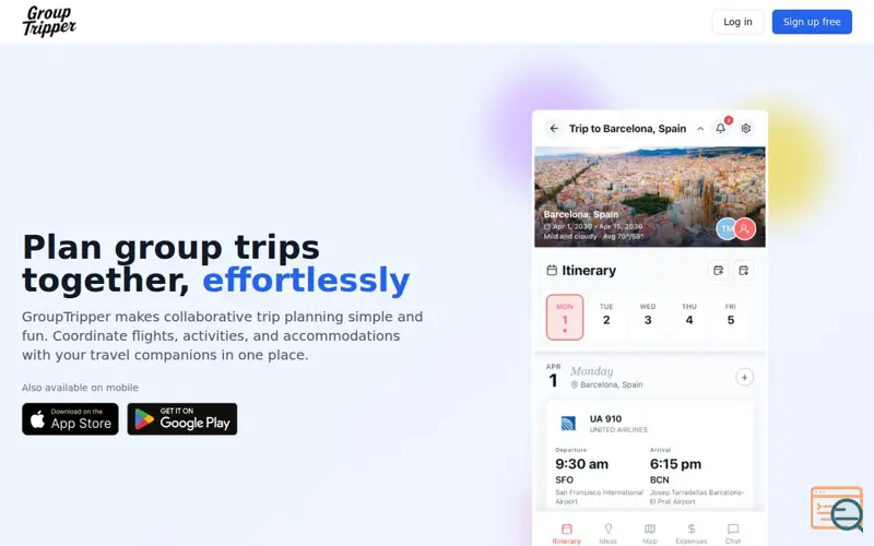 Screenshot of GroupTripper