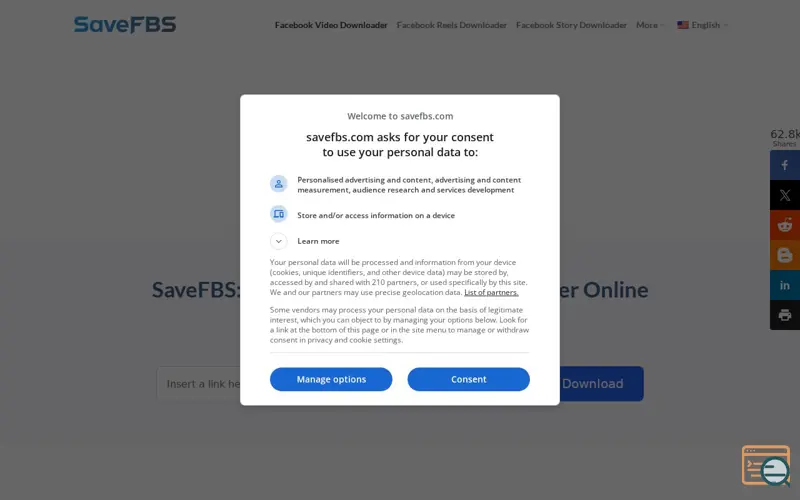 Screenshot of SaveFBS, a launch using Centmin Mod