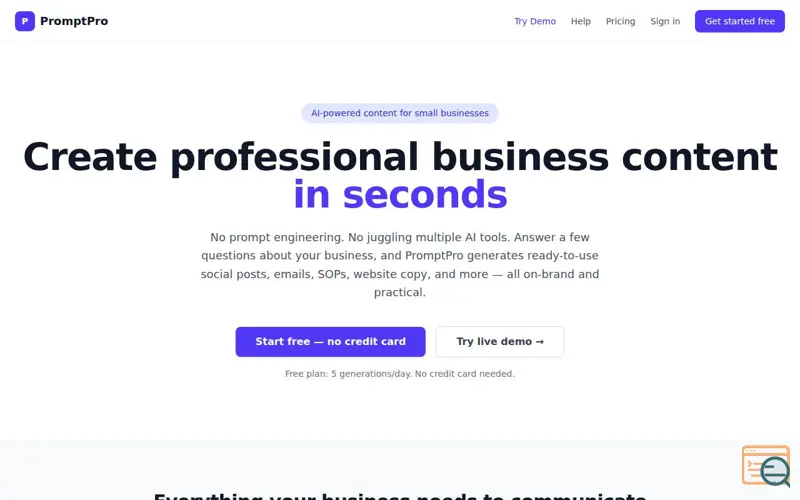 Screenshot of PromptPro