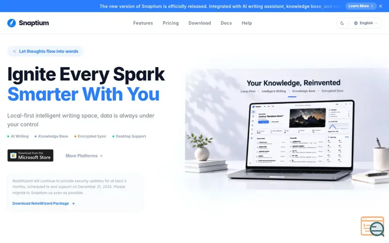 Screenshot of Snaptium