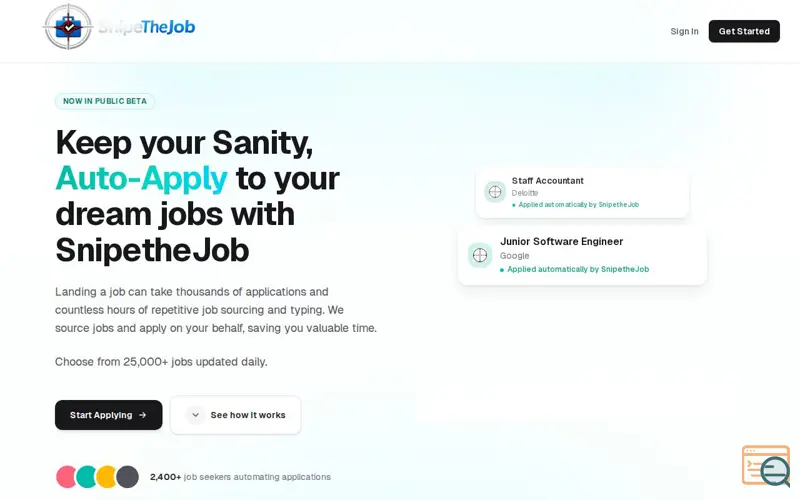 Screenshot of SnipetheJob