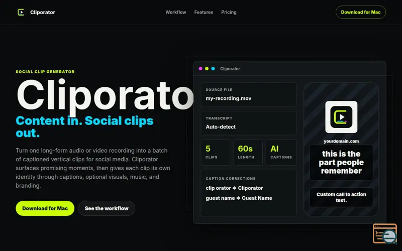 Screenshot of Cliporator