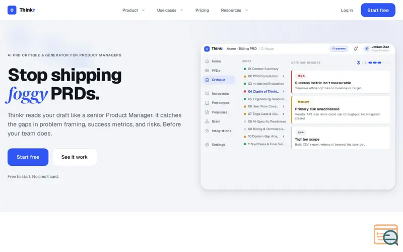 Screenshot of Thinkr