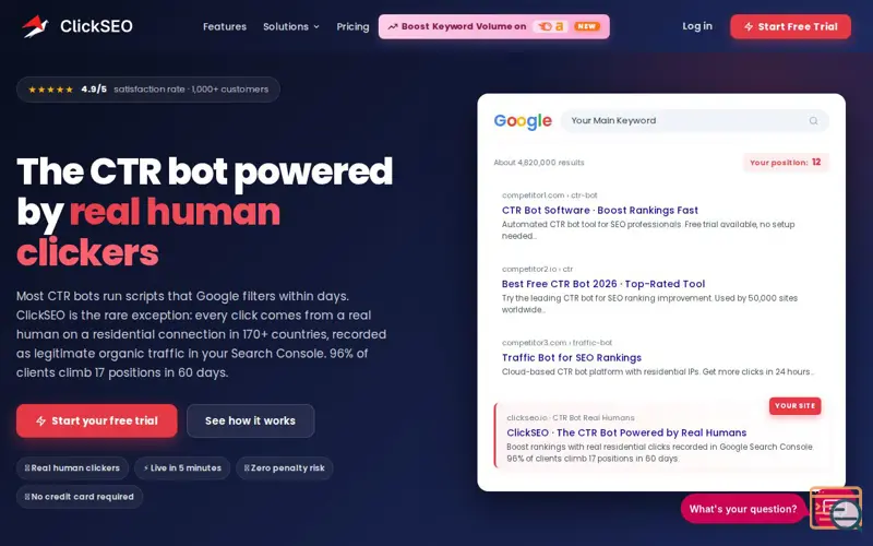 Screenshot of ClickSEO