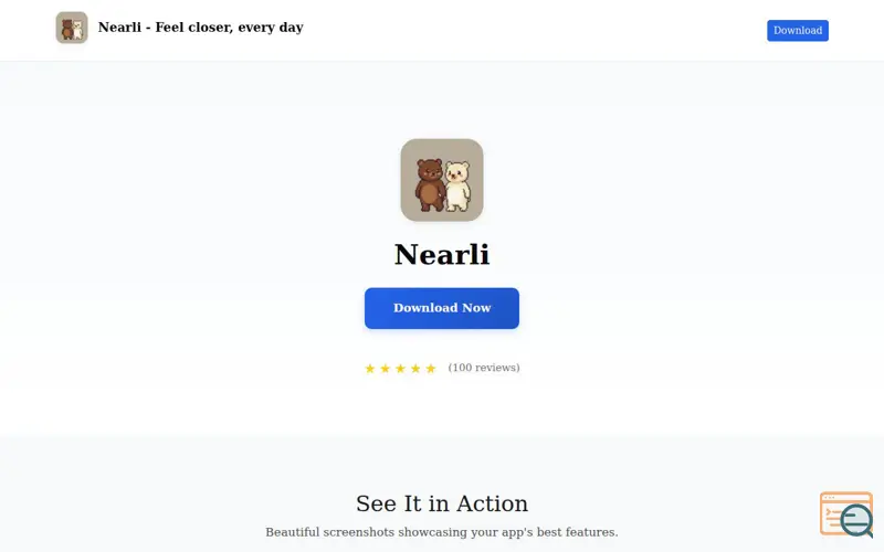 Screenshot of Nearli, a launch using Ignite