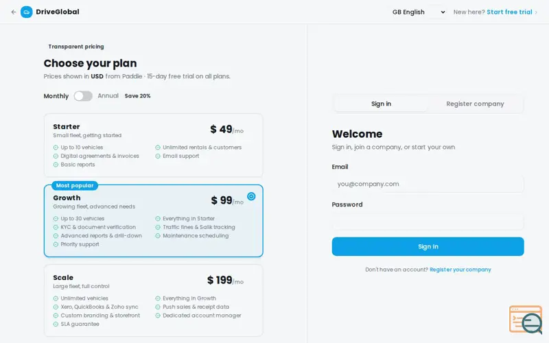 Screenshot of Driveglobal