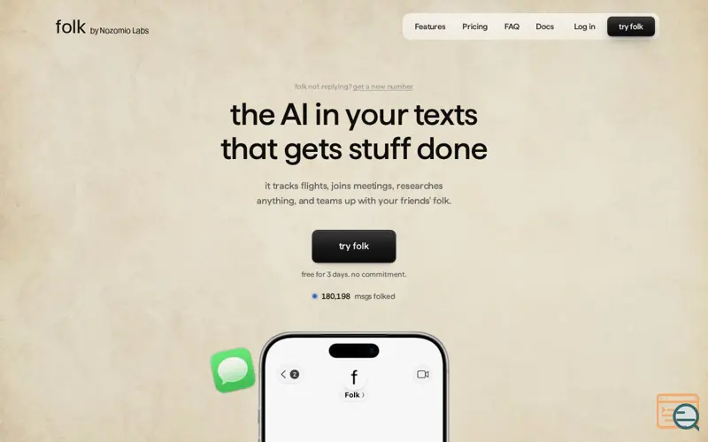 Screenshot of folk, a launch using General Translation