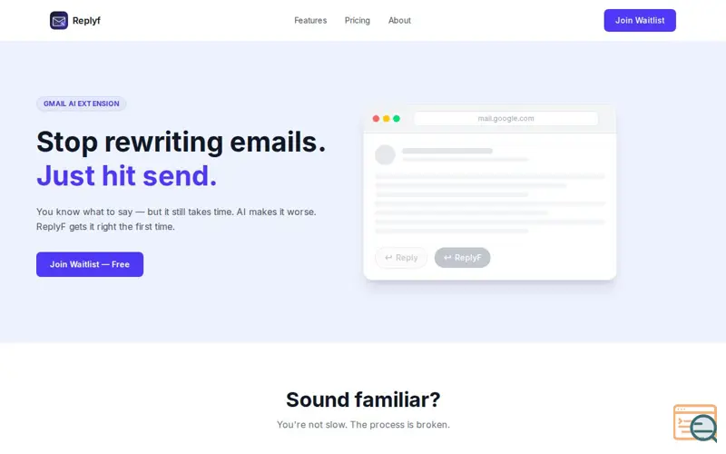 Screenshot of Replyf