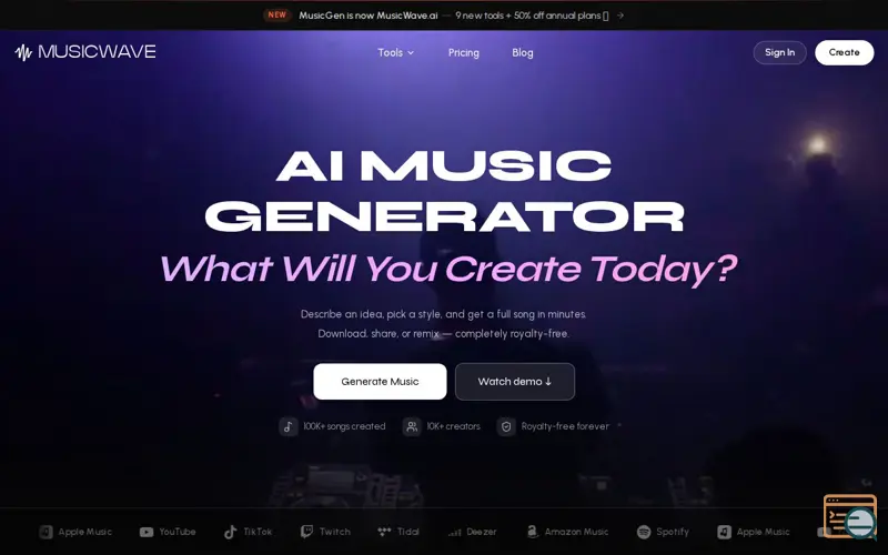 Screenshot of MusicWave