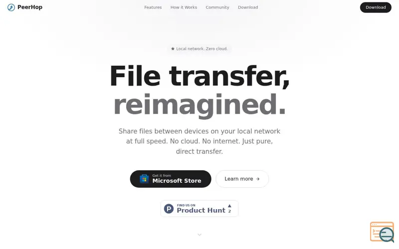 Screenshot of PeerHop