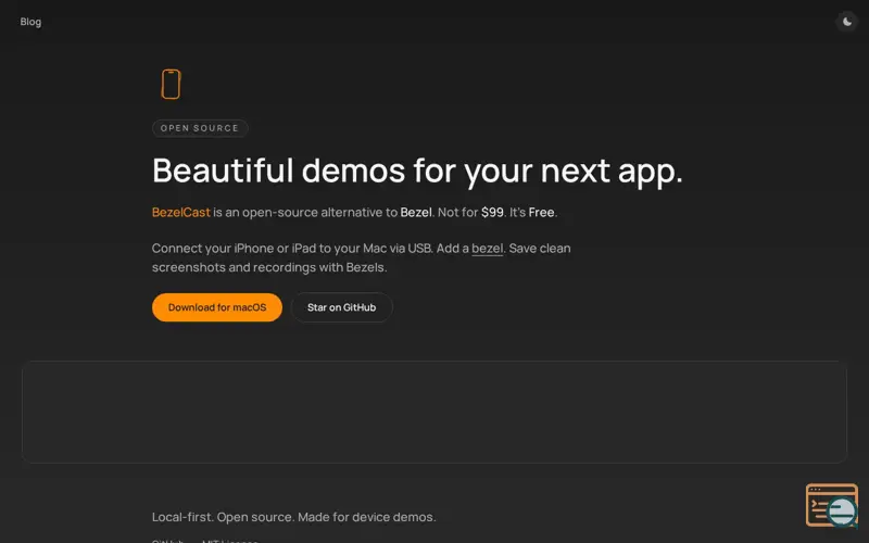 Screenshot of BezelCast