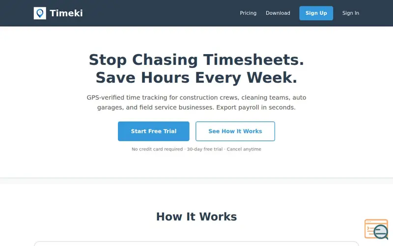 Screenshot of Timeki