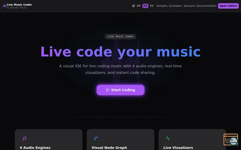 Screenshot of Live Music Coder